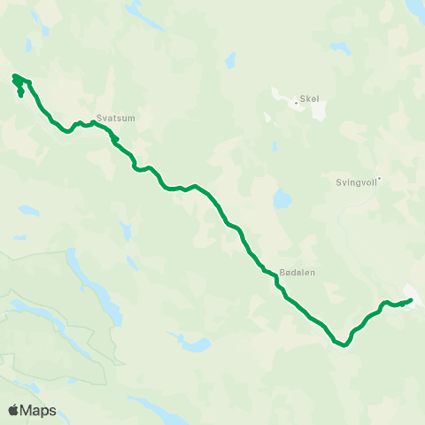 Innlandstrafikk Gausdal Arena - Svatsum øvre map
