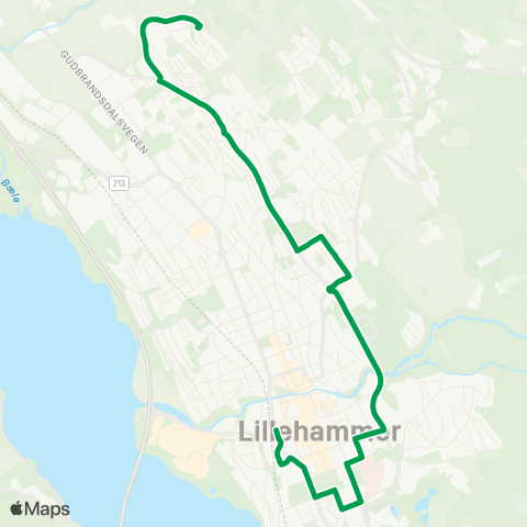 Innlandstrafikk Lillehammer skysstasjon - Ekro map
