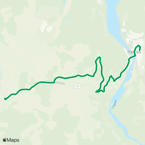 Innlandstrafikk Aurvoll skole - Segalstad Bru map