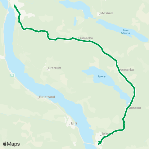 Innlandstrafikk Lillehammer-Åsmarka-Moelv map