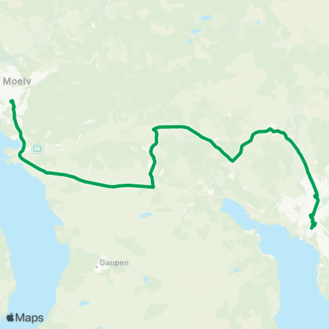 Innlandstrafikk Brumunddal-Rudshøgda-Moelv map