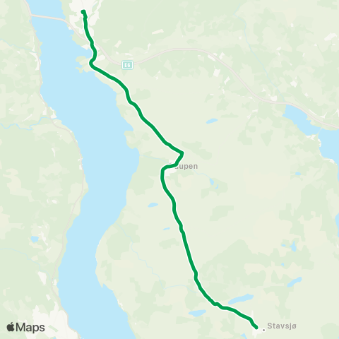 Innlandstrafikk Tangnesvegen - Gaupen skole map