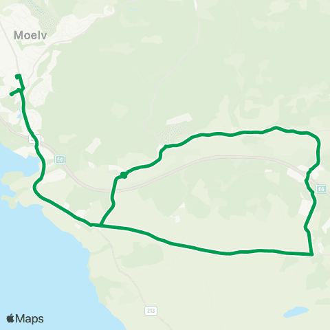 Innlandstrafikk Tingvang - Rudshøgda - Moelv map
