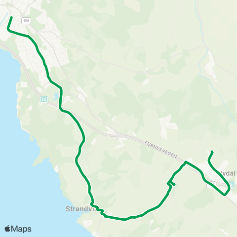Innlandstrafikk Brumunddal-Jessnes-Furnes u.sk map
