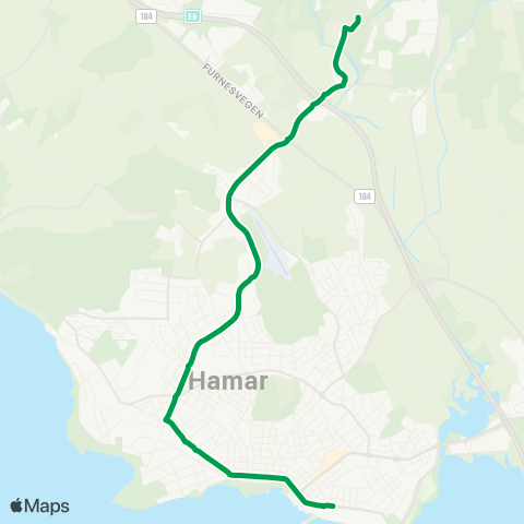 Innlandstrafikk Hamar - Resirkula map
