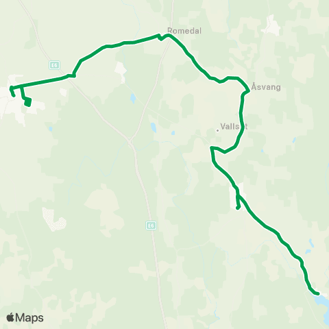 Innlandstrafikk Stange - Åsvang - Vallset map