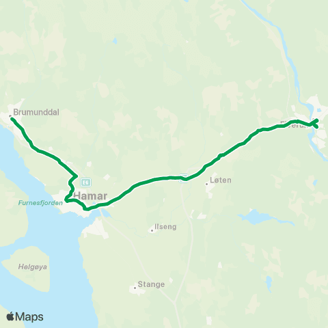 Innlandstrafikk Hamar - Løten map