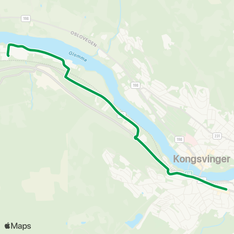 Innlandstrafikk Kongsvinger - Siva map