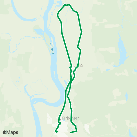 Innlandstrafikk Grue skole - Namnå - Grue skoe map