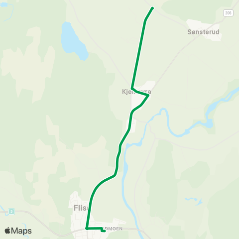 Innlandstrafikk Flisa - Kjellmra map