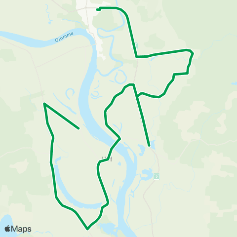 Innlandstrafikk Jara skole - Flisa map