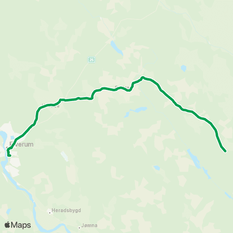 Innlandstrafikk Elverum - Sørskogbygda - Kynnb map