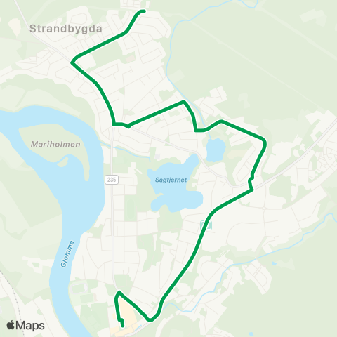 Innlandstrafikk Søbakken - Elverum ungdomsskoe map
