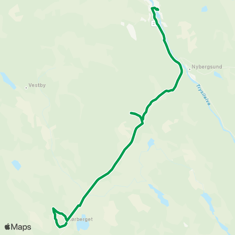 Innlandstrafikk Tørberget - Trysil map