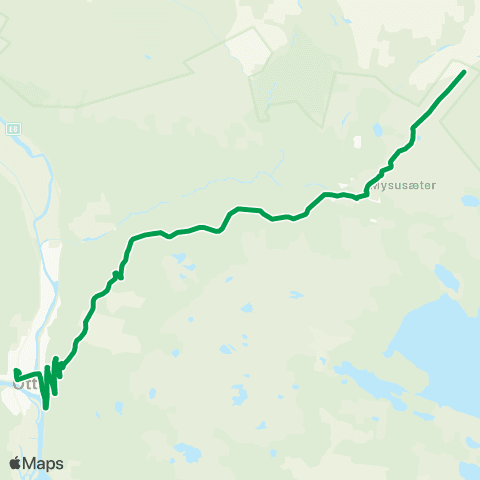 Innlandstrafikk Otta-Mysusæter-Spranget map