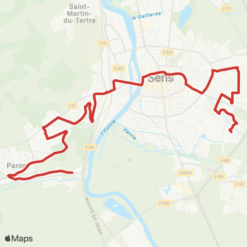 Intercom Paron Mairie - Sens Hôpital - C.C. Sud map