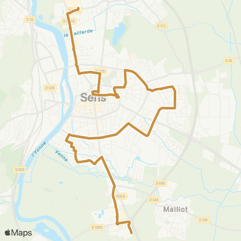 Intercom Sens Porte de Bourgogne - C / C Nord map