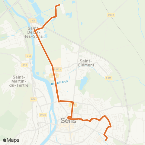 Intercom St Denis les Sens Granchette - Sens Lycées map