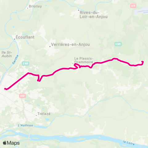 Irigo Bauné Louise Michel / Sarrigné les Plantes - Angers Hôtel de Ville map