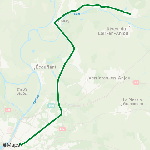 Irigo Briollay Vérigné / Soucelles Stade - Angers Hôtel de Ville map