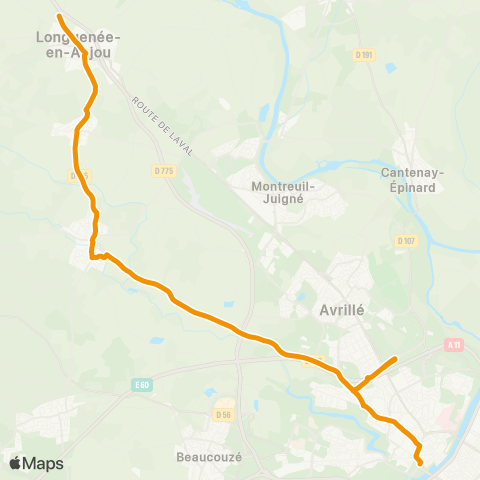 Irigo Pruillé Bois des Dames - Angers le Quai / Angers Terra Botanica map