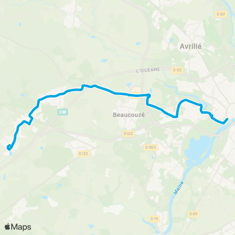 Irigo St-Léger la Coudre / les Essarts - Angers le Quai map