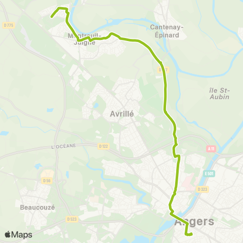 Irigo Montreuil-Juigné Domaine du Val - Angers les Gares map