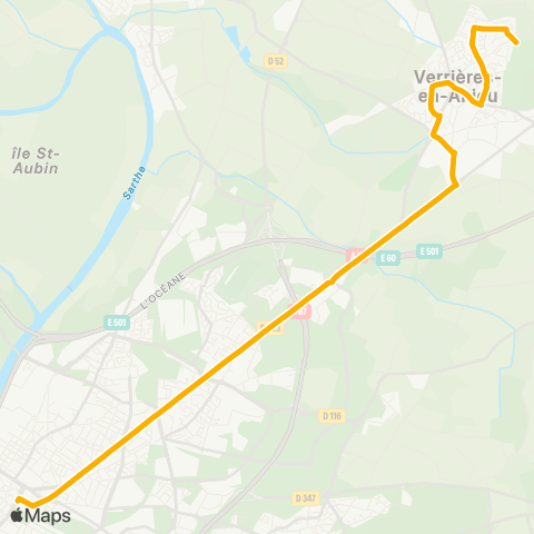 Irigo St-Sylvain Chêne Vert - Angers Hôtel de Ville map