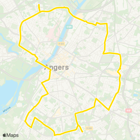 Irigo Angers Aquavita Sens B - Angers Aquavita Sens A map