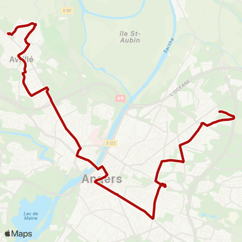 Irigo Montreuil-Juigné Béné - St-Sylvain St-Aubin la Salle map