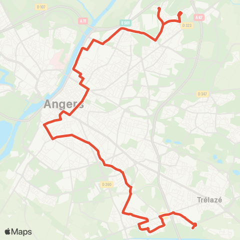 Irigo Les Ponts-de-Cé Moulin Marcille - Écouflant Éventard map