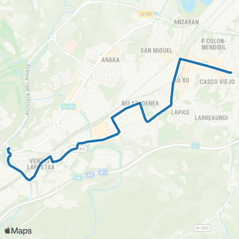 Irunbus L2 - San Juan-Ventas-Txingudi Mg map