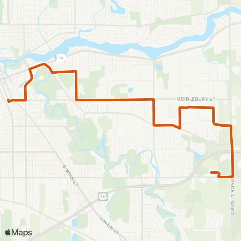 Interurban Trolley Elkhart East map