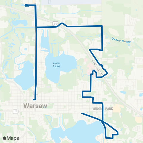 Interurban Trolley Lake City Loop map