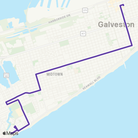 Island Transit 61st via Ave O map