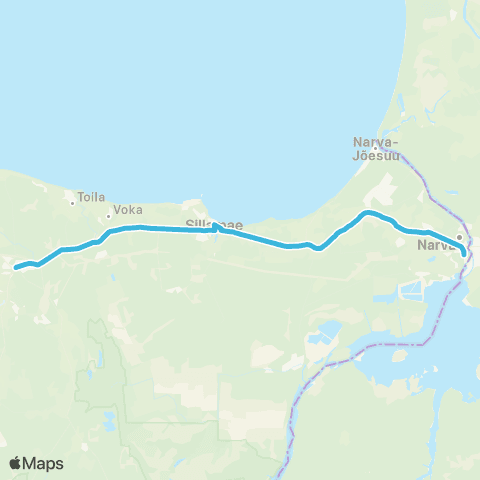GoBus AS Jõhvi - Voka - Sillamäe - Narva map
