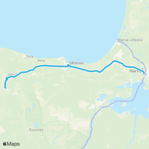 GoBus AS Keskhaigla - Jõhvi - Sillamäe - Narva map