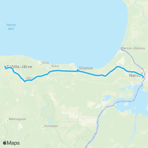 GoBus AS Kohtla-Järve - Jõhvi - Sillamäe - Narva map