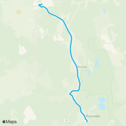 GoBus AS Jõhvi - Kuremäe map