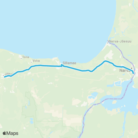 GoBus AS Narva - Sillamäe - Jõhvi map