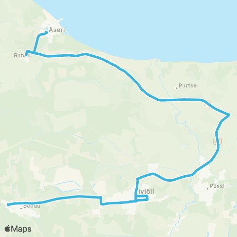 MK Reis OÜ Aseri - Kiviõli map