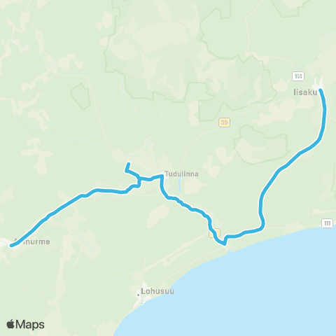GoBus AS Iisaku - Tudulinna - Avinurme map