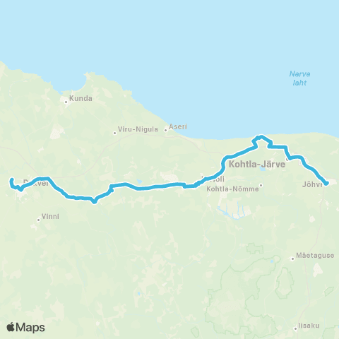MK Reis OÜ Rakvere - Vaeküla - Kiviõli - Jõhvi map