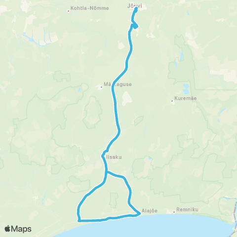 GoBus AS Jõhvi - Iisaku - Remniku - Kauksi - Iisaku map