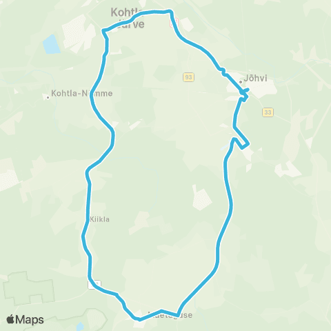 GoBus AS Jõhvi - Mäetaguse - Kohtla-Järve - Jõhvi map