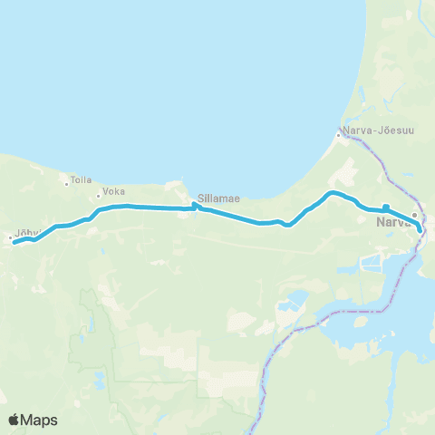 GoBus AS Narva - Sillamäe - Jõhvi map