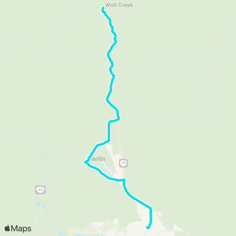 JCT Merlin / Sunny Valley / Wolf Creek map