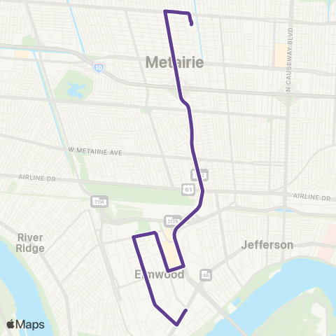 JP Transit Elmwood map