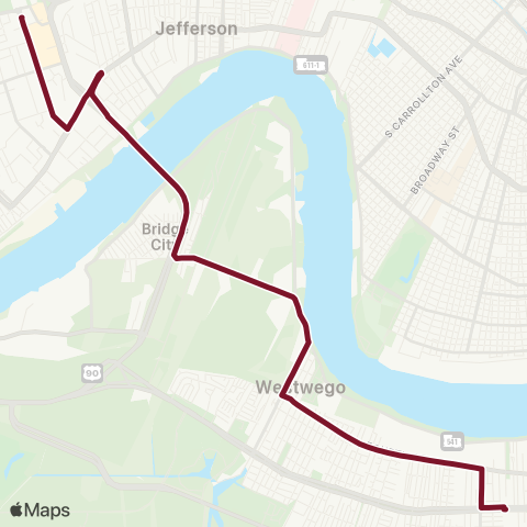 JP Transit Huey. P. Long map