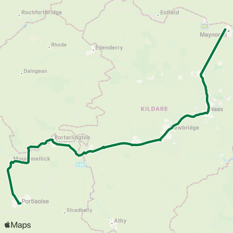 JJ Kavanagh Portlaoise - Maynooth map